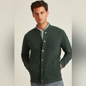 NEW Bonobos Textured Fleece Bomber Jacket Pine Green Size XL